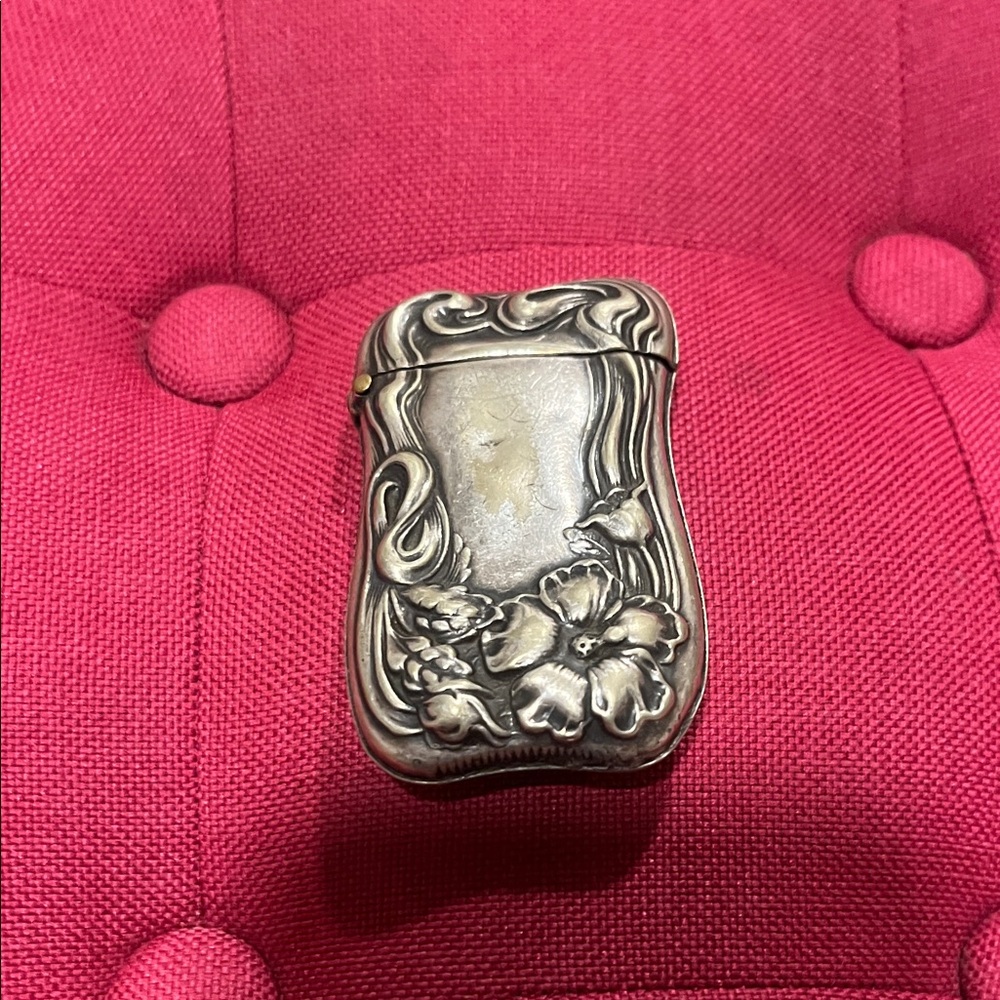 Vintage Floral Silver Jewelry Box